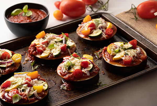 Eggplant & Vegetable Mini Pizzas